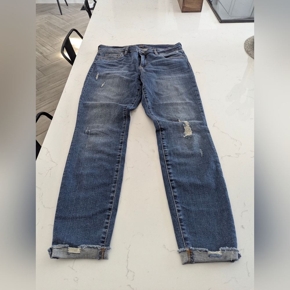 Kut from the Kloth Distressed Blue Skinny Jeans